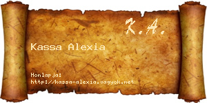 Kassa Alexia névjegykártya